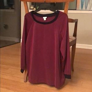 JCrew silk top- berry/maroon
